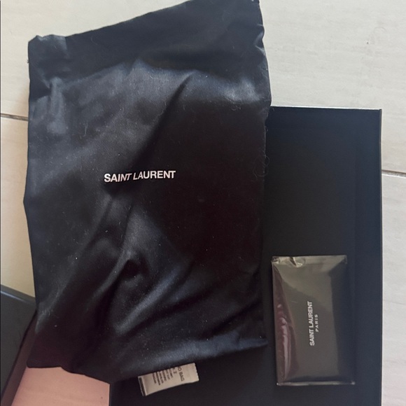 Yves Saint Laurent Black Clutch with Gold Chain - Picture 8 of 11